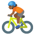 🚴🏾 person biking: medium-dark skin tone display on Google